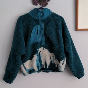 🐻‍❄️Free People Movement Hit the Slopes Printed Pullover Polar Bear Fleece❄️